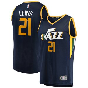 Camiseta Trey Lewis 21 Utah Jazz Icon Edition Armada Hombre